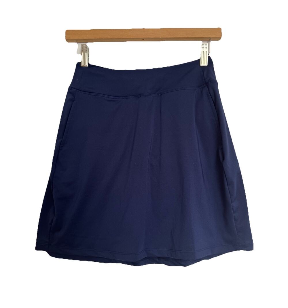 Yogipace Yoga Skirt Skort Navy Blue Pull On Sun Protection Size XS NWT